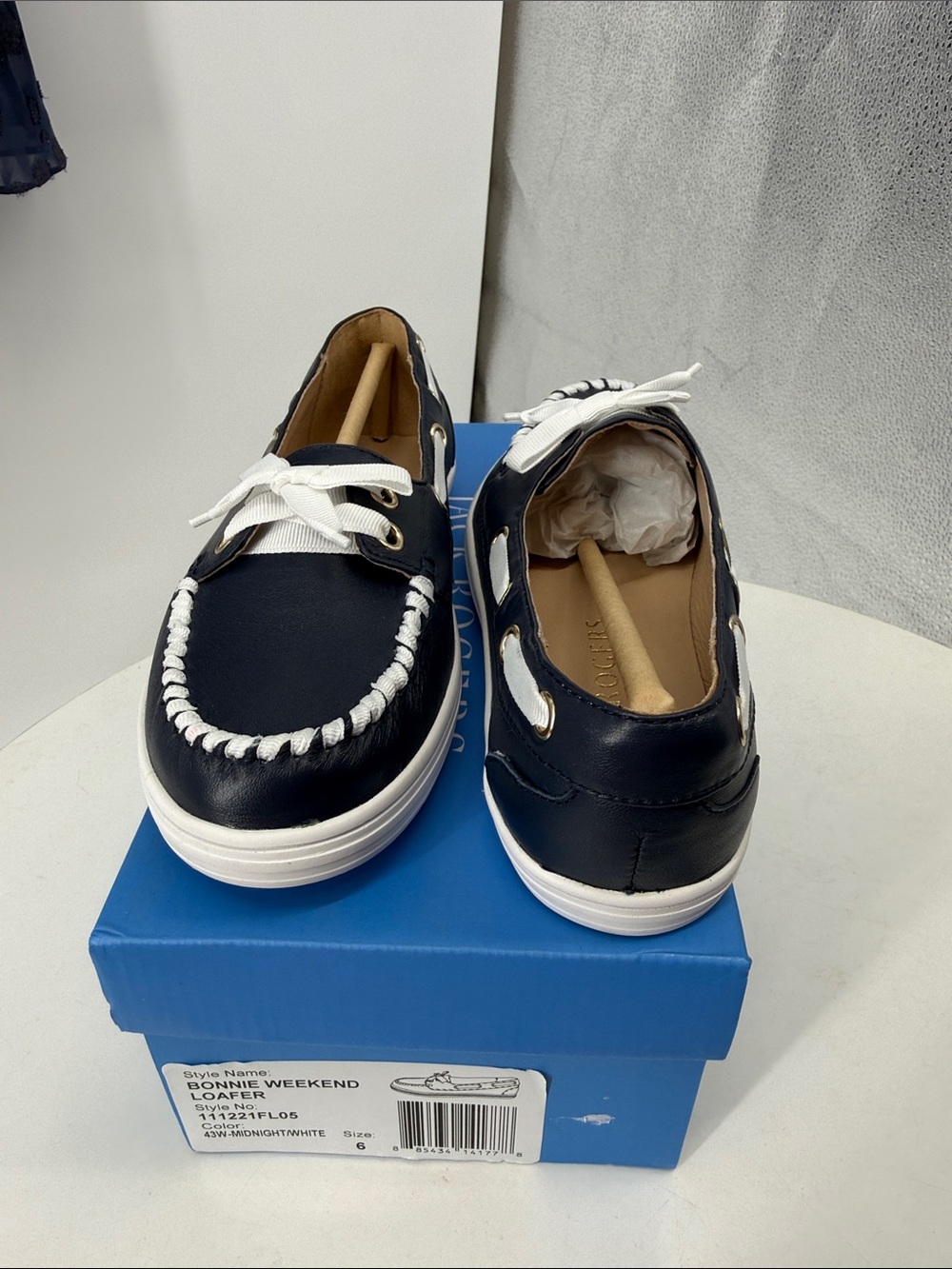 Jack Rogers Bonnie weekend loafer style 111221FL05 color midnight navy white bow - Picture 13 of 15